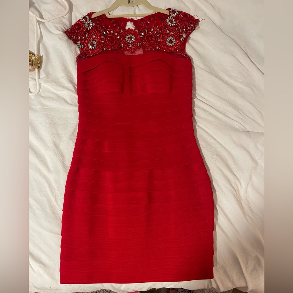 Elegant Red Lace Dress